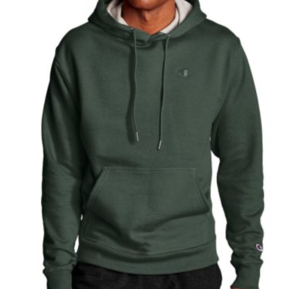 Champion Dark Green Pullover Hoodie Size Small Embroidered C Logo Olive